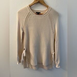 J. Crew Cream Tie-Side Oversize Crewneck Sweater Size XS